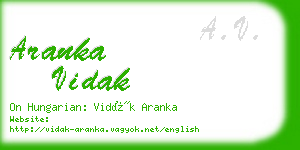 aranka vidak business card